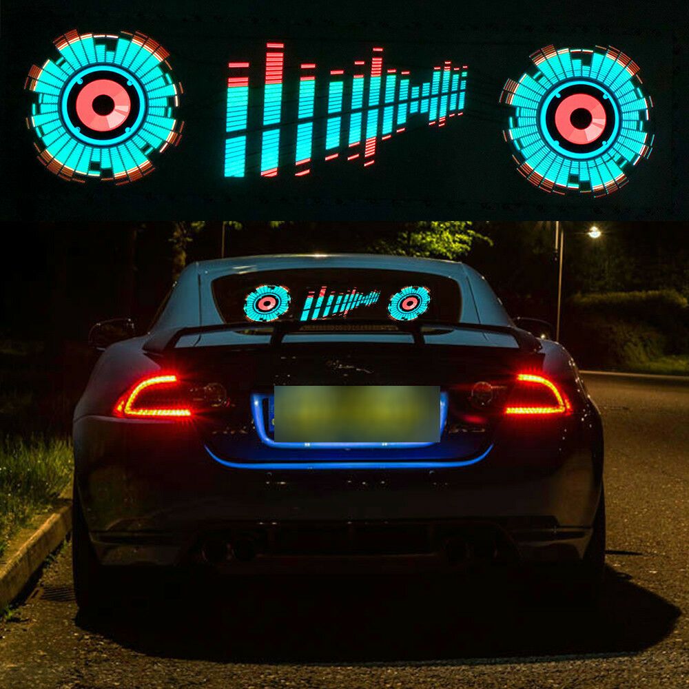 Music Sound Rhythm LED Flash Light Car Activated Equalizer Decor Lamp