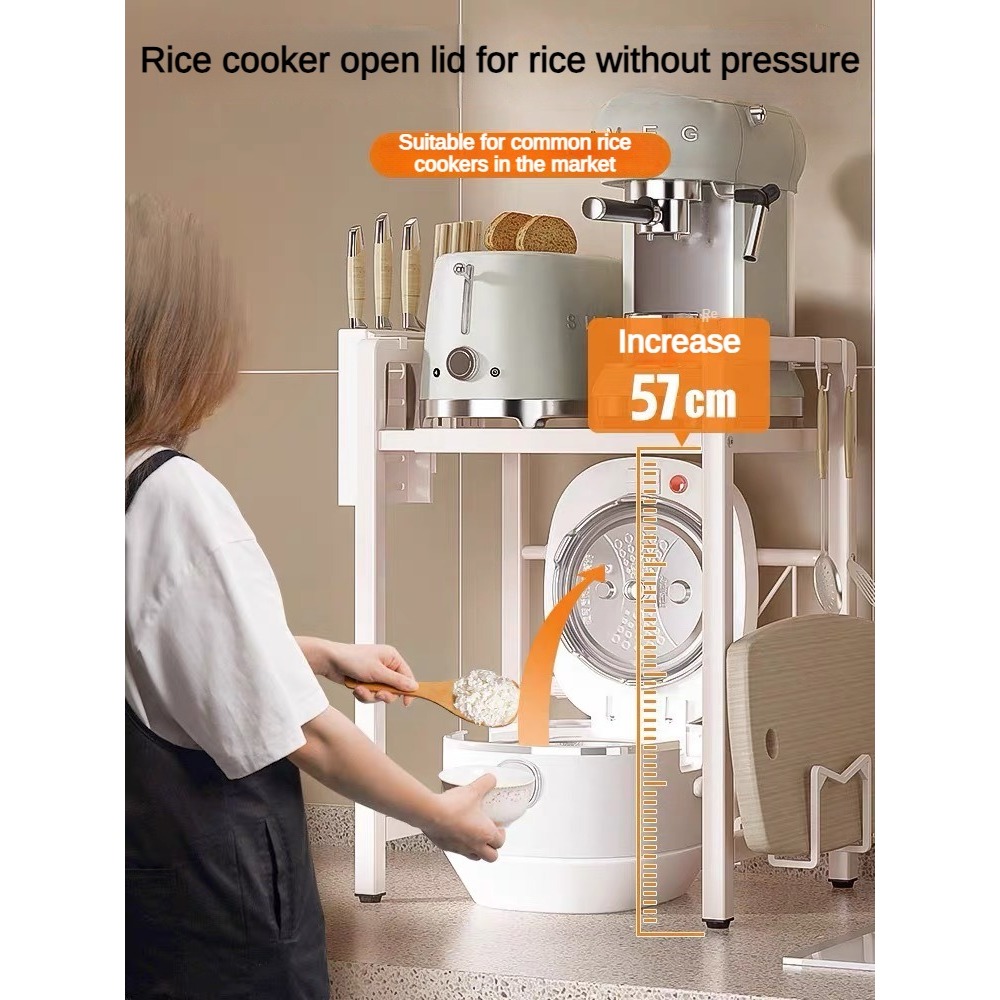 Rice Cooker Microwave Rack Rak Dapur Retractable Kitchen Shelving ...