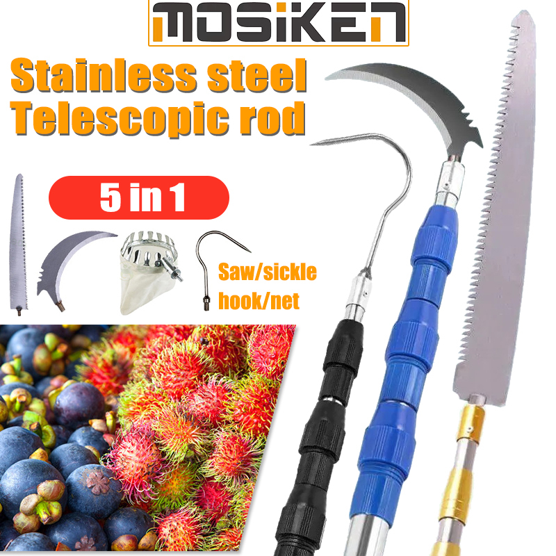 3/5/6 Meter Telescopic High Pruning Branch Shears Saw galah kait buah ...