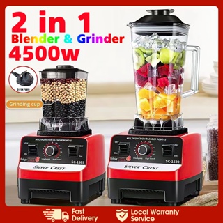 Multifunctional Blender for Smoothie Milkshake Juicer Ice Crusher Electric  Grain Grinder 4500W 15 Rotating Speeds, Red Plug