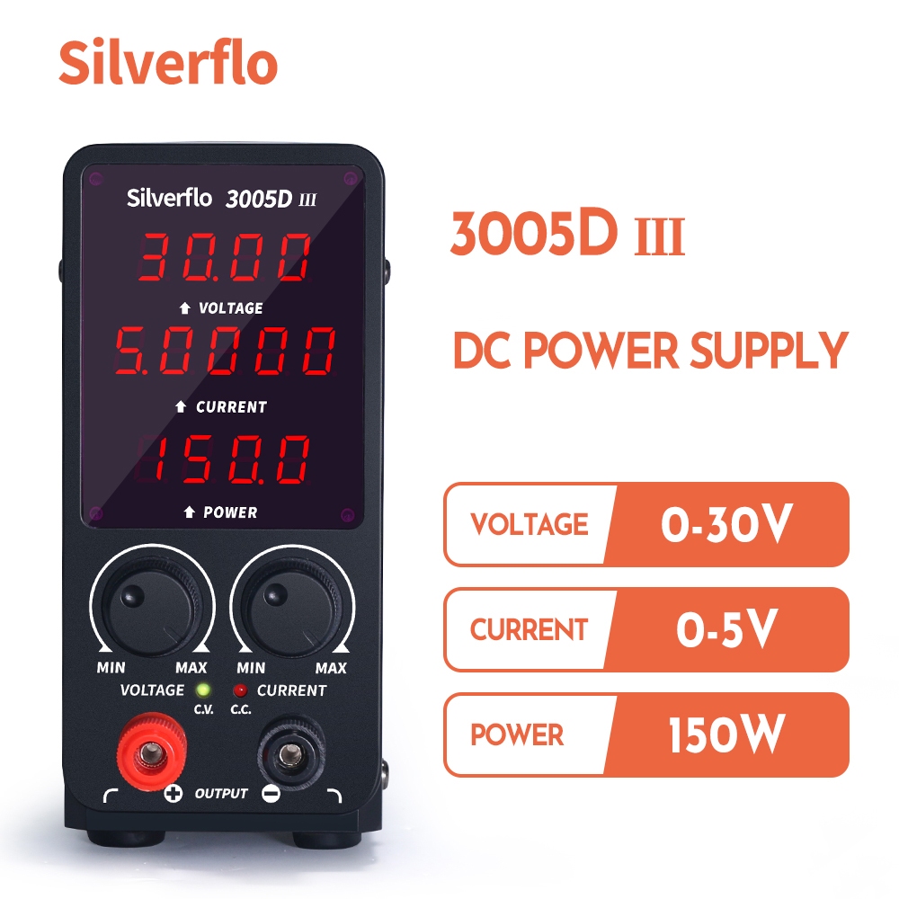 Silverflo 3010D-III Adjustable DC Power Supply Lab Power Supply 30V 10A ...