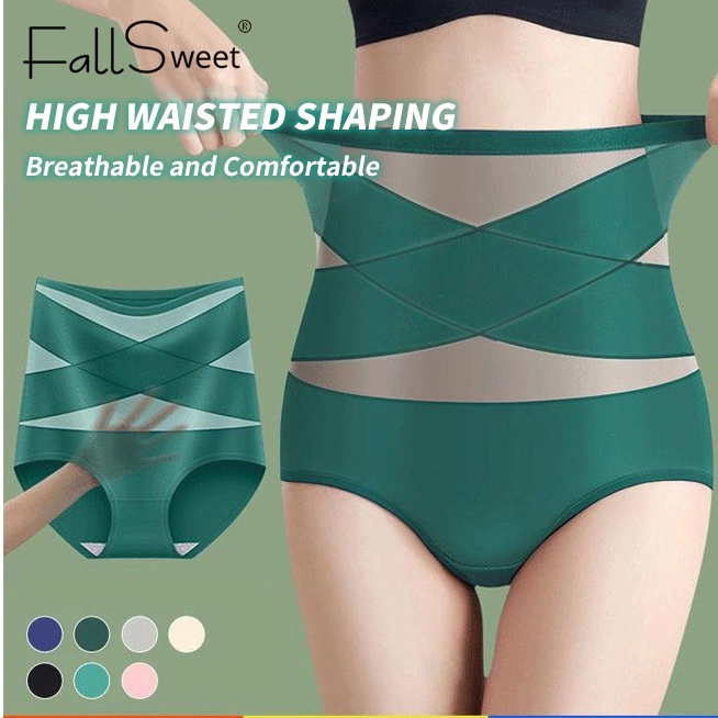 FallSweet High Waist Flat Belly Panties Seamless Women's Panties Sexy  Hollow Breathable Underwear Comfort Briefs Shaper