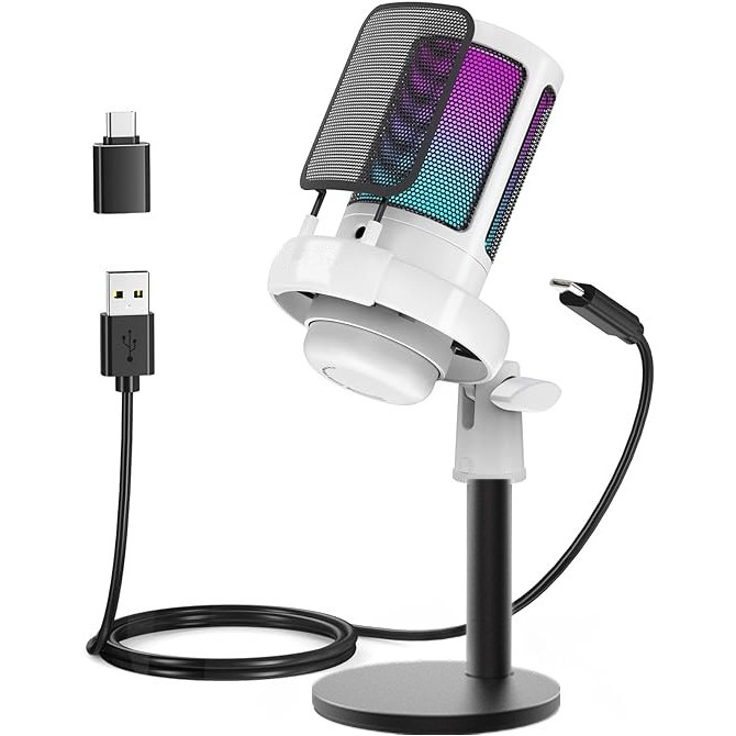 Microfono A Condensatore Portatile Con Cancellazione Rumore - Per Registrazione Video, Vlogging E Gaming - Foto 5