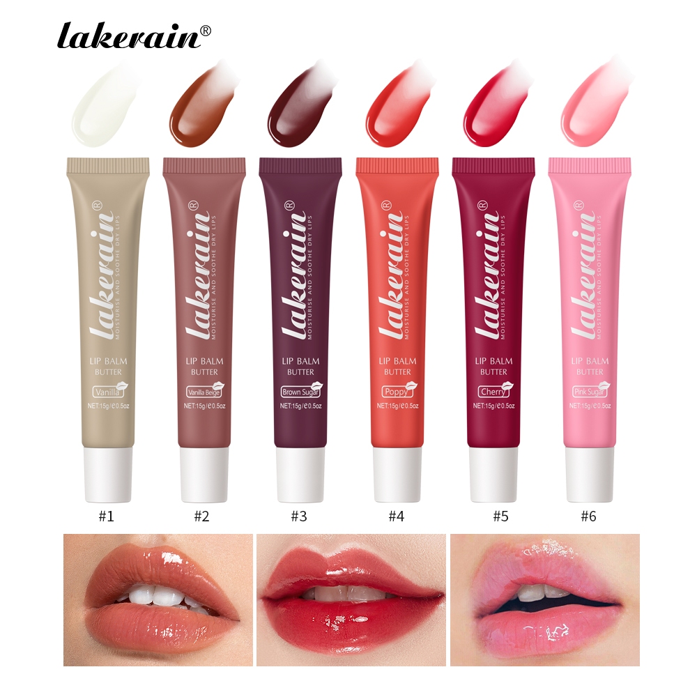 Lakerain Lip Butter Balm 6 Colors Hydrating Lip Mask Shea Butter