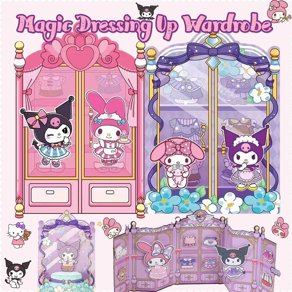 Sanrio Melody Kuromi Laser Dress Up Wardrobe DIY Children's Sticker ...