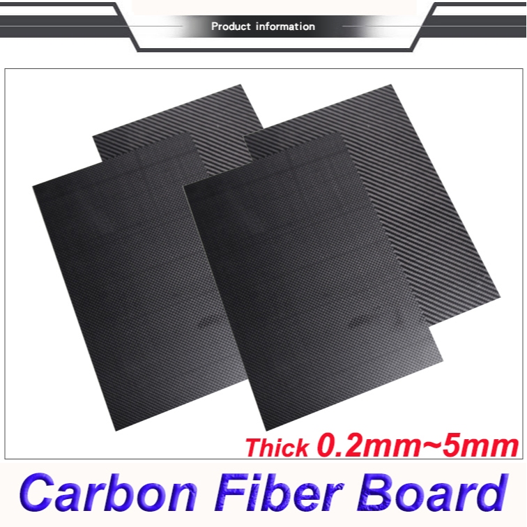 Plaque En Fibre De Carbone 100% 3K Plain Weave - Épaisseur Au Choix (0.2mm à 5mm) - Neuf