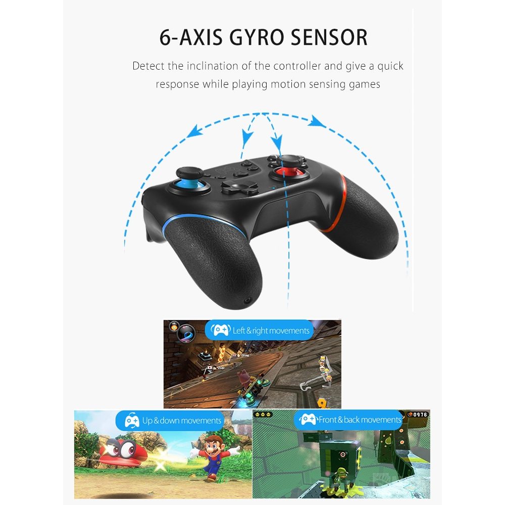 Switch wireless game controller with screenshot vibration sixaxis with