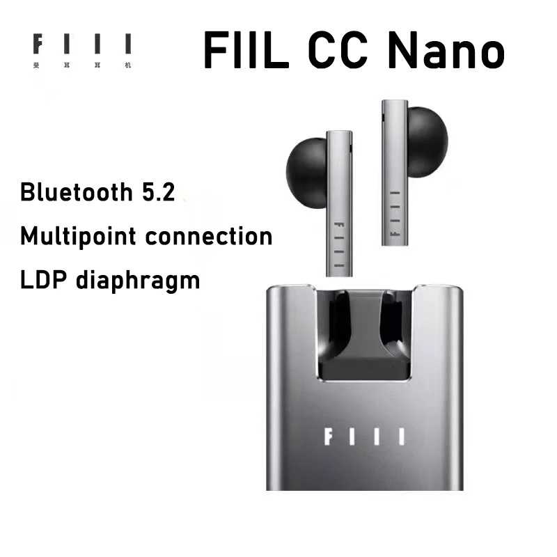 FIIL CC Nano Wireless Bluetooth 5.2 Earbuds ENC TWS Headphones Metal Design Hi Fi Earphones Support APP