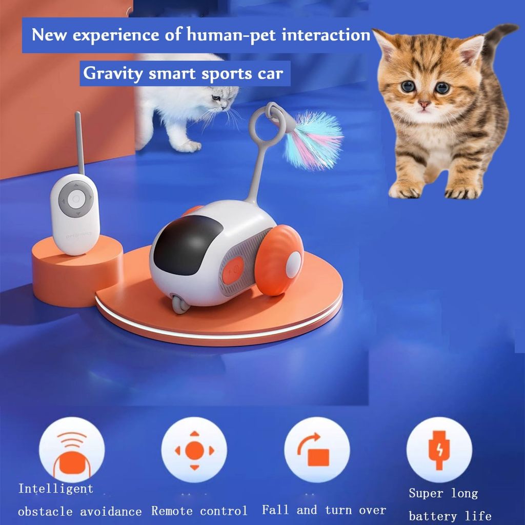 2024 NEW Remote Control Electric Cat Toy, 360° Automatic Gravity Smart Running Car, Smartball