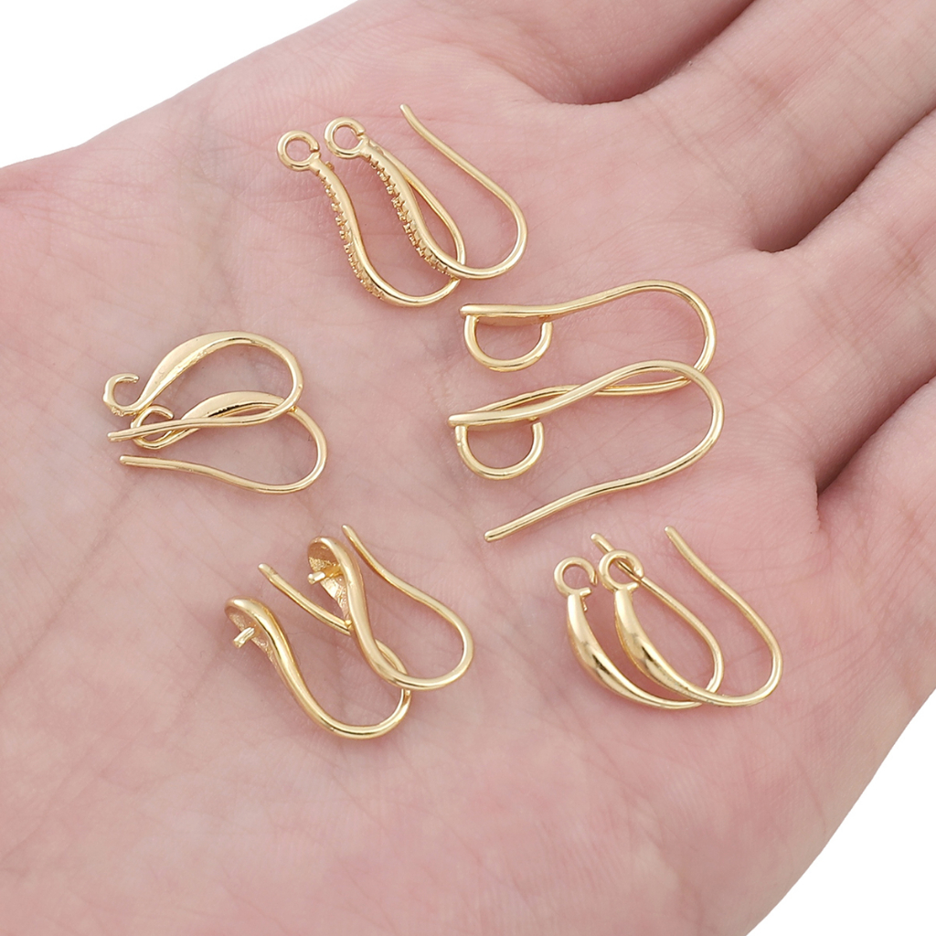 Ear Hook Accessories 14k Gold-Plated Ear Hook Simple Fashion Design DIY ...