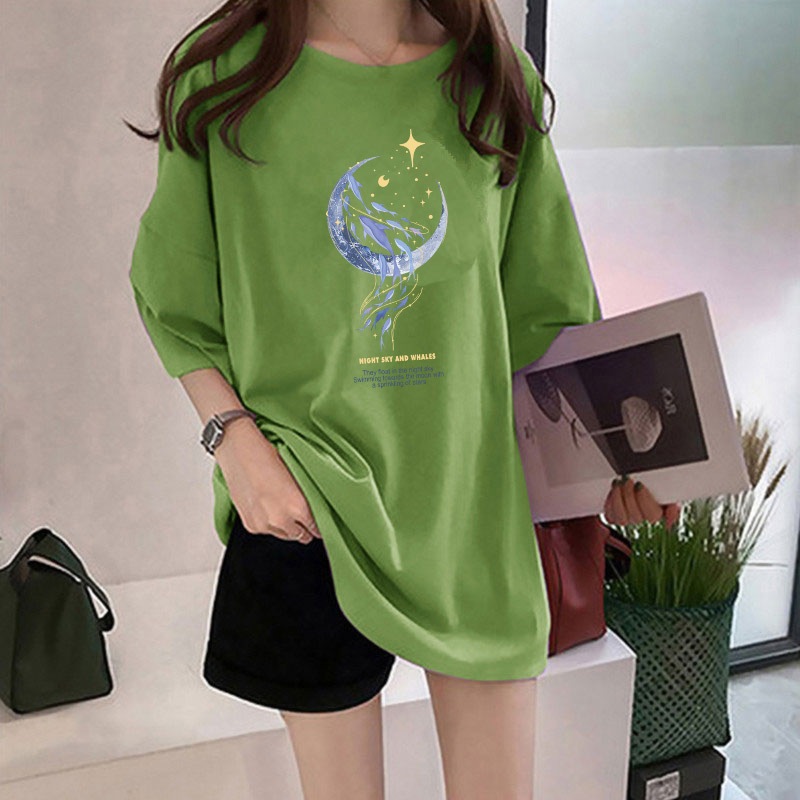 Baju T-Shirt Women Baggy Shirt Korean Style Women T-Shirt Plus Size T ...