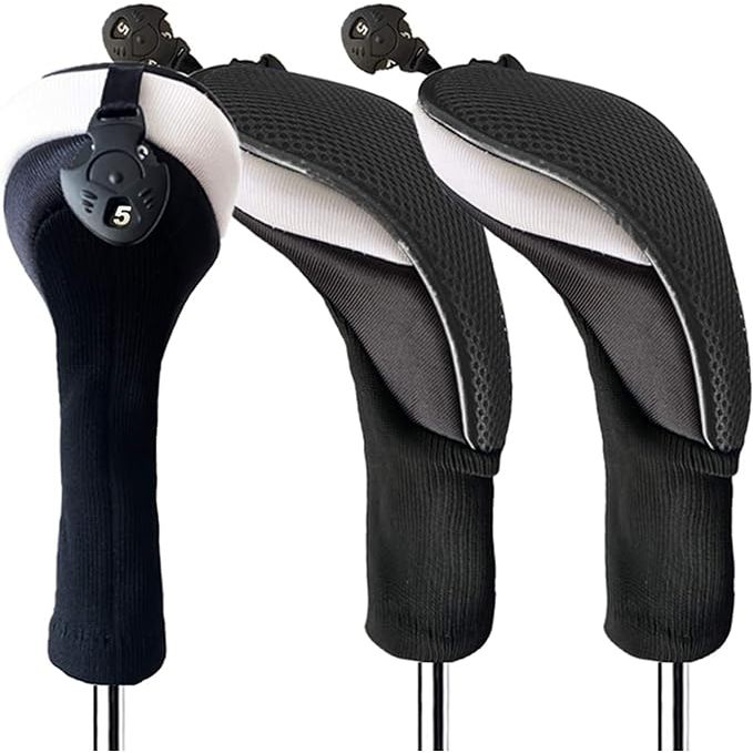FINGER TEN Golf Club Head Covers Woods Hybrids Long Cover, Headcovers