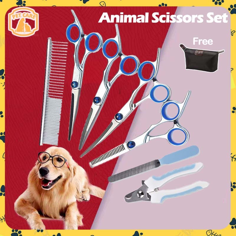 ⭐Fast Shipping⭐ Pet Grooming Scissors Kit Curved Shears Steel Designs