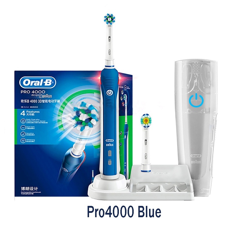 OralB Pro4000 Electric Toothbrush 3D Clean Teeth Pressures Sensor