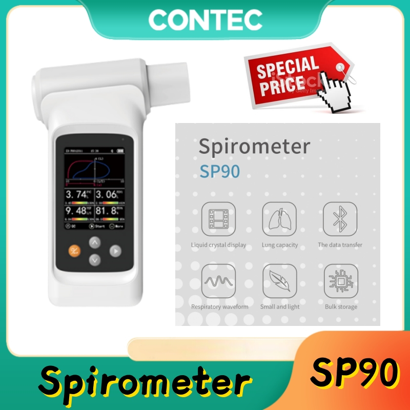 CONTEC SP90 TFT HD LCD Handheld Spirometer Detect respiratory function