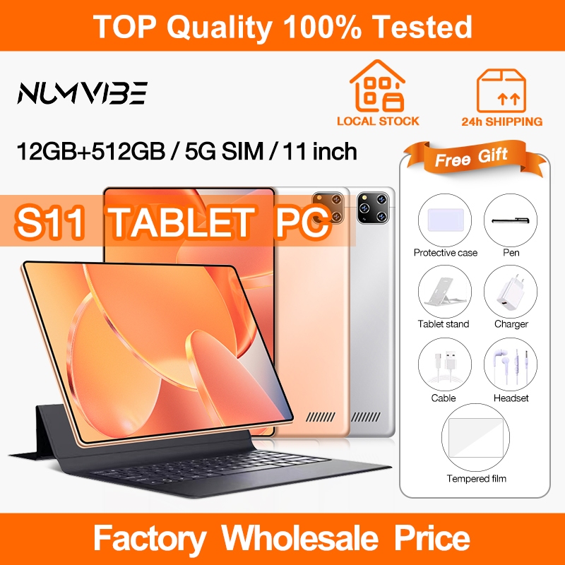 NEW 12GB+512GB Android Tablet 11 Inch HD Screen PC Learning 4G S11 ...
