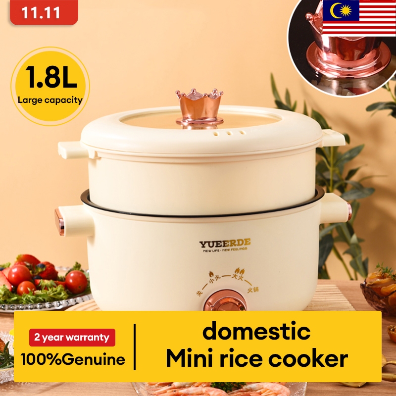 Electric Cooking Pot Electric Pot Mini Hot Pot Hot Pot Electric Cooking Pot  1.8L 400 To 800W Stainless Steel Inner Wall 2 Modes Overheating Protection