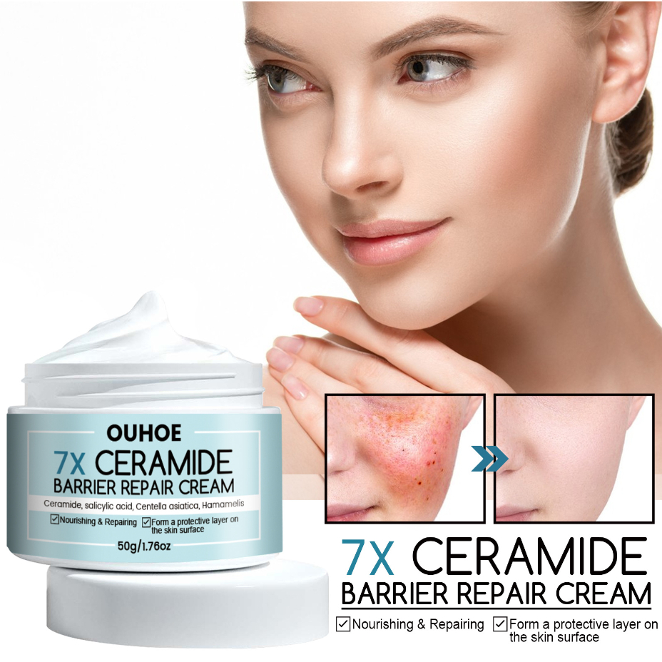 OUHOE 7x Ceramide Barrier Repair Cream Shrink Pores Whitening Effective ...