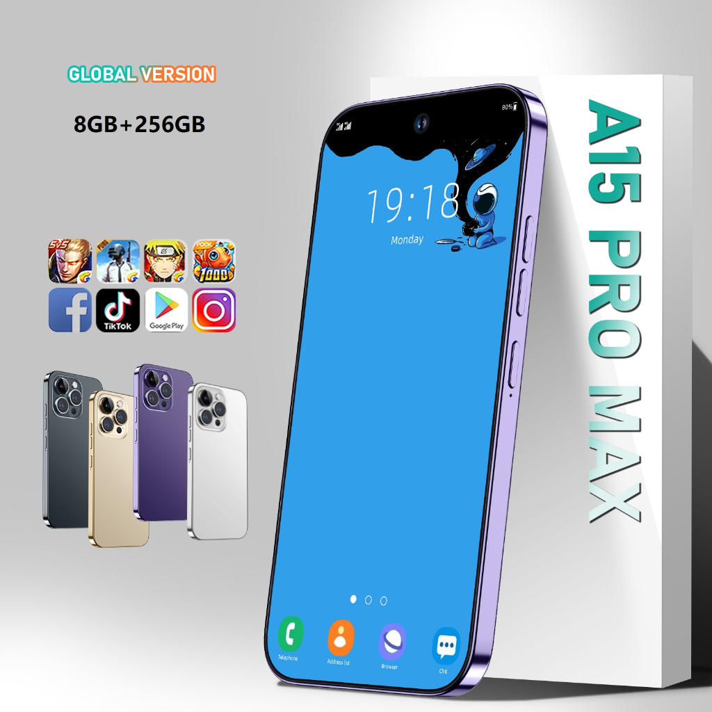 NEW A15 PRO MAX 5G Smartphone 7.3inch HD FullScreen Memory 8+256GB