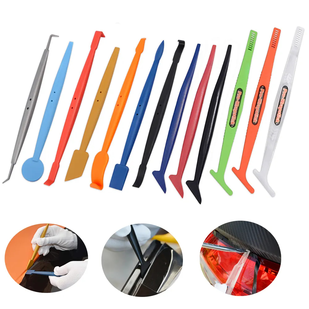 KTM 10/12/13Pcs Carbon Fiber Film Stick Squeegee Set Window