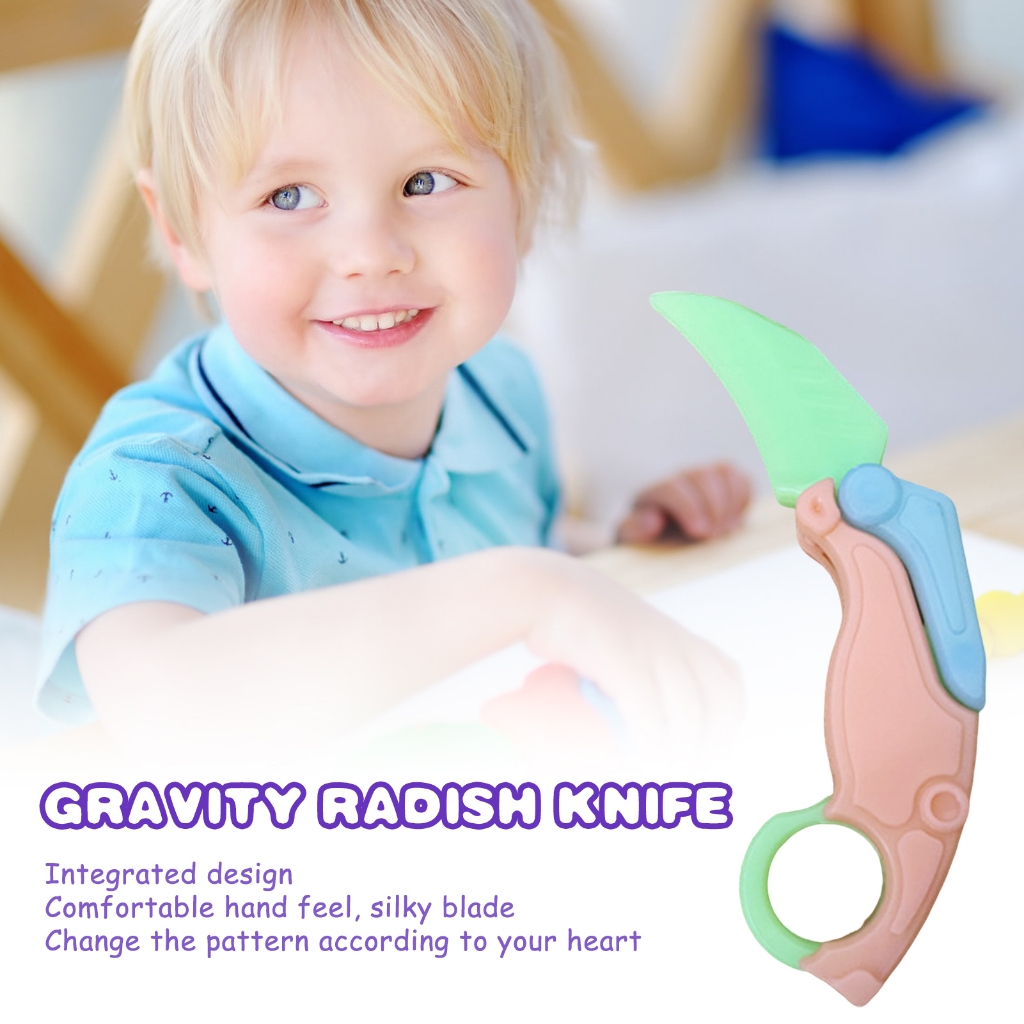 3D Gravity Folding Claw Knife Gravity Carrot Knife Fidget Toys Karambit