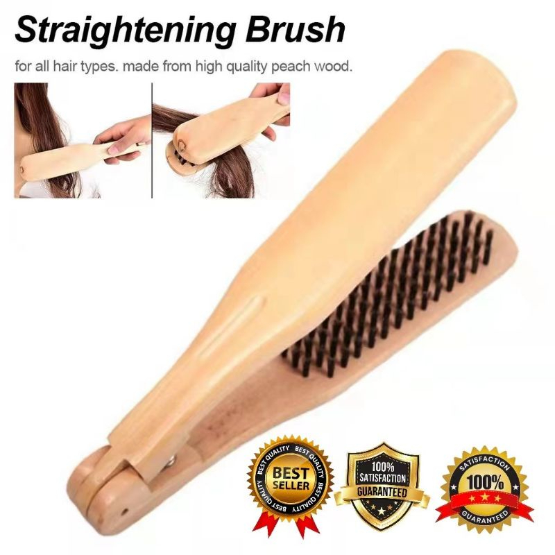 【Ready Stock】V shape wooden straightening comb /V shape straightening ...