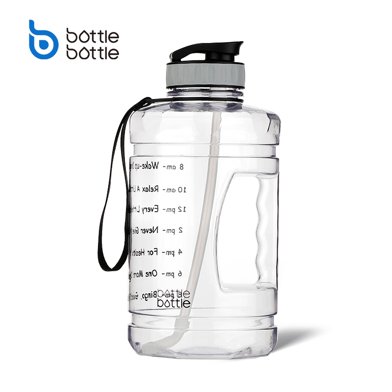 BOTTLE BOTTLE Half Gallon 64oz Water Bottle with Motivational Time