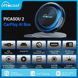 OTTOCAST Play2Video Wireless Android Auto CarPlay Adapter for   Netflix Video Player TV Box Spotify Car Accessories