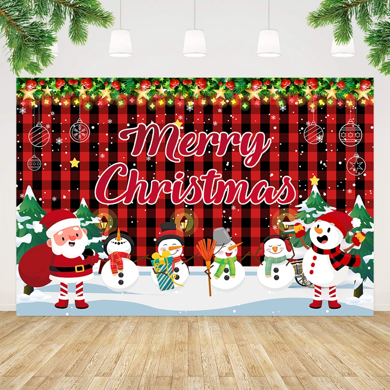 150*100cm Red Black Backdrop Christmas Santa Claus Backdrop Party ...