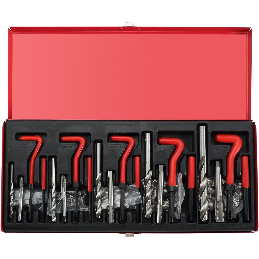 Helicoil Thread Repair Kit 131-Piece,Drill Helicoil Repair Kit,Metric ...