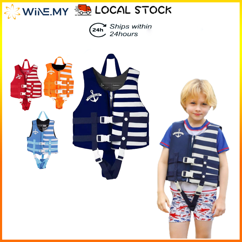 【Selangor Stock 】Vine 10-30kg Kids Swimming Vest Life Jacket Safet ...