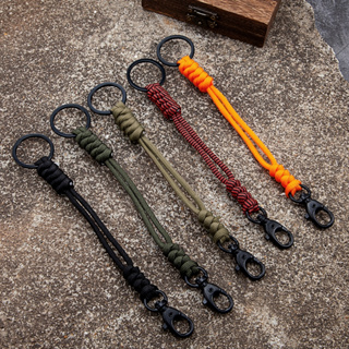 MKENDN Outdoor Rock Climbing Colorful Paracord Flat Knot Keychain Camping  Rescue Emergency Rope Key Chains Handmade