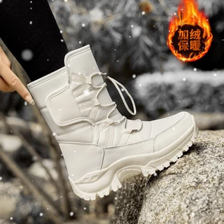 Mens Snow Boots, Thickened Warm Mid-tube Winter Shoes, Lightweight