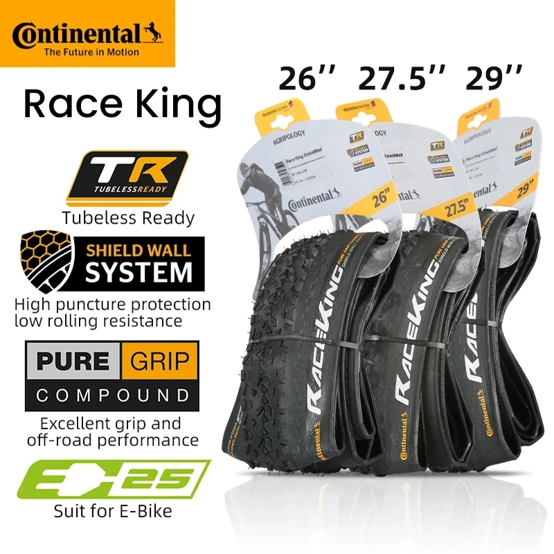 Continental Race King ProTection MTB Tire – 27.5 X 2.2, Tubeless, Tanwall, Folding