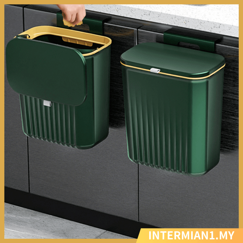 Kitchen Wall Mounted Trash Can Tong Sampah Bertutup Dustbin Kitchen