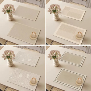 45x30cm Imitation Wood Craft Grain Placemat PU Leather Pad For