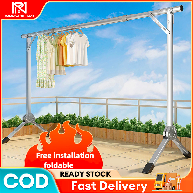 120cm Ampaian Baju Single Pole Strong Steel Structure Laundry Rack ...