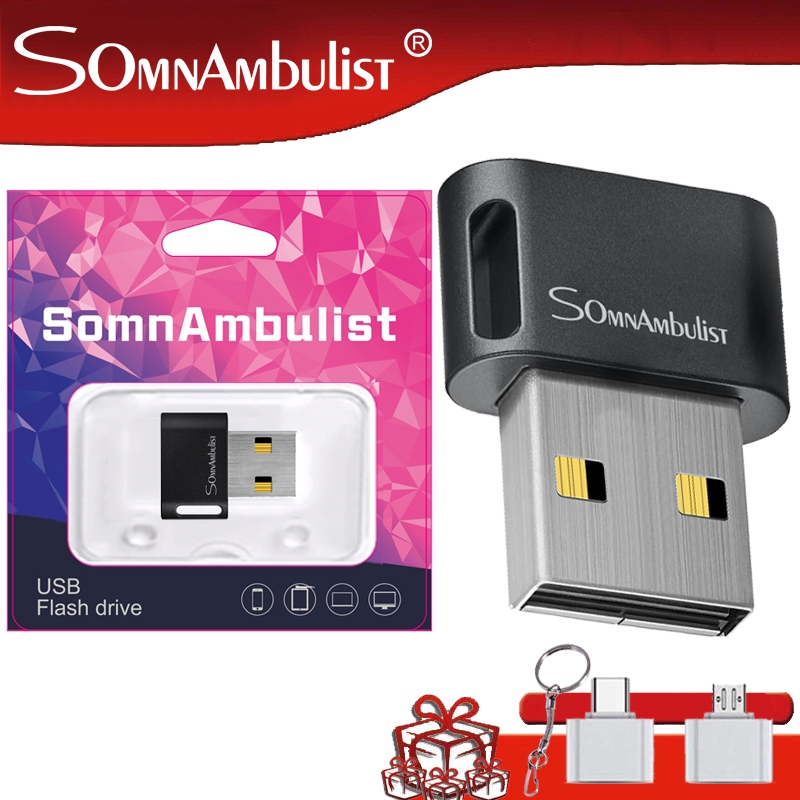 Somnambulist Original Mini Flash Memory Drive 128GB 64GB Real Capacity USB Memory Stick