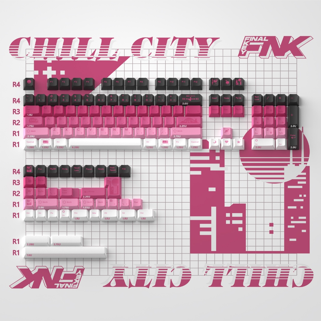 Finalkey Chill City Keycaps Set mechanical keyboard keycaps custom ...