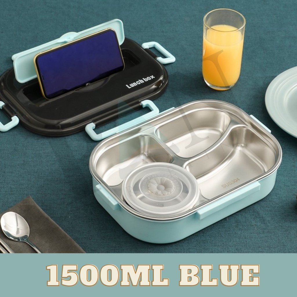 304 Stainless Steel Lunch Box 3Slot Thermal Lunch Box Keep Warm Bento