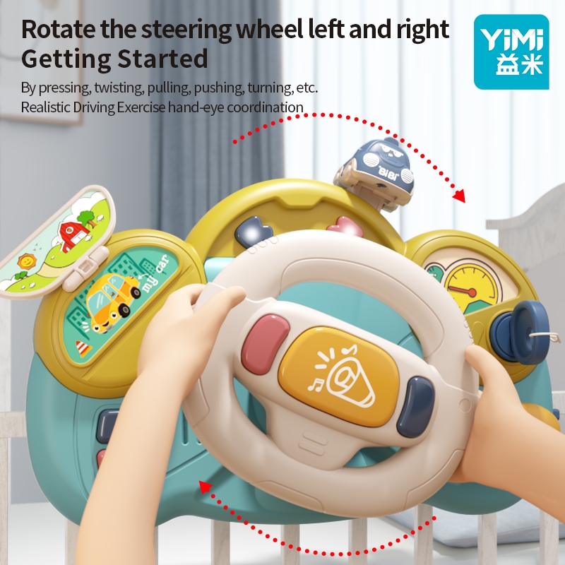 Yimi Steering Wheel Toy Children Baby Simulation Steering Wheel Toy Co