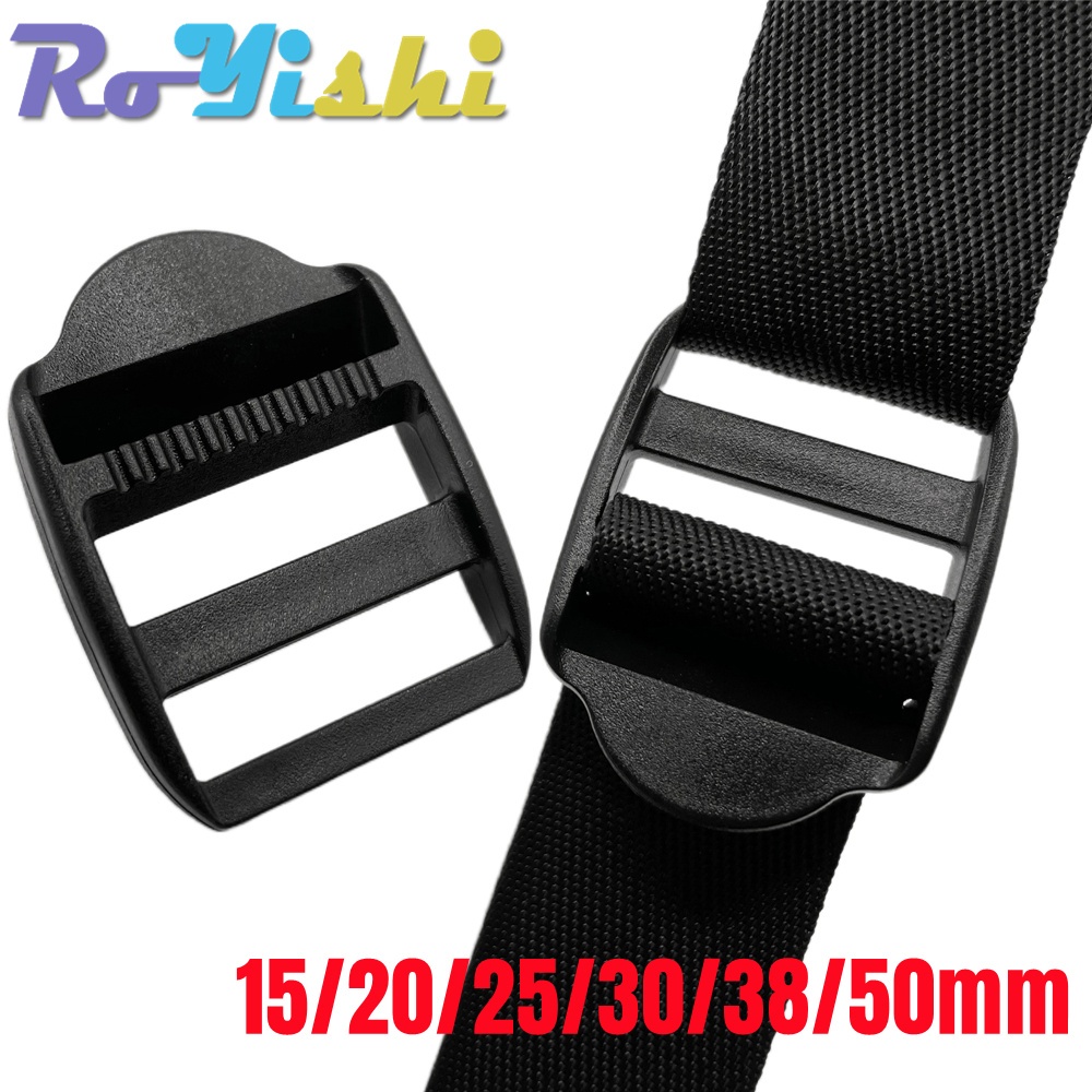 10 Pcs/Pack Ladder Lock Slider Plastic Buckles Backpack Straps Black ...