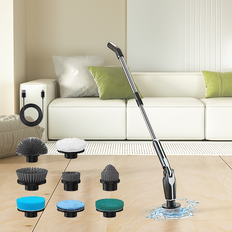 Electric Spin Scrubber, Cordless Cleaning Brush with Adjustable Extension  Arm 4 Replaceable Cleaning Heads, Power Shower Scrubber for Bathroom, Tub