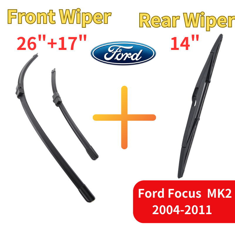 3pcs/Set Front Rear Windshield Wiper Blades Silicone Wiper For Ford ...