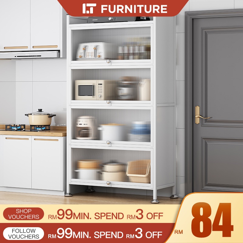 Rak Dapur Kitchen Cabinet Microwave Oven Rack Kitchen Organizer Storage ...