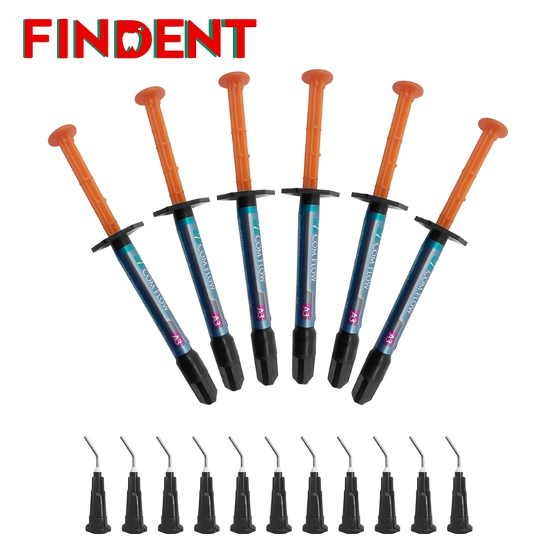 6pcs Dental Flowable Composite Korean Nexobio A2 A3 Syringe Flow Resin