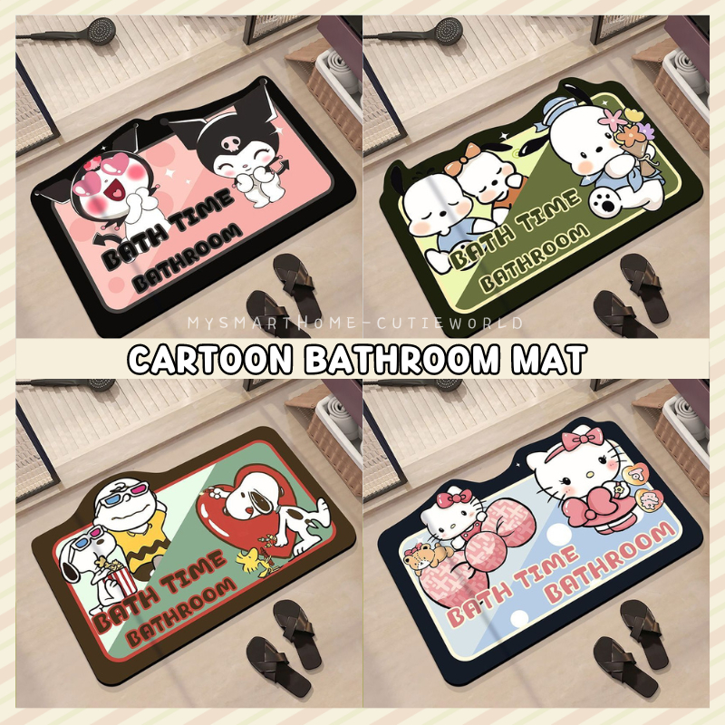 Sanrio Mat Diatomite Mat Bathroom Mat Anti-slip Bath Mat Cartoon Floor ...