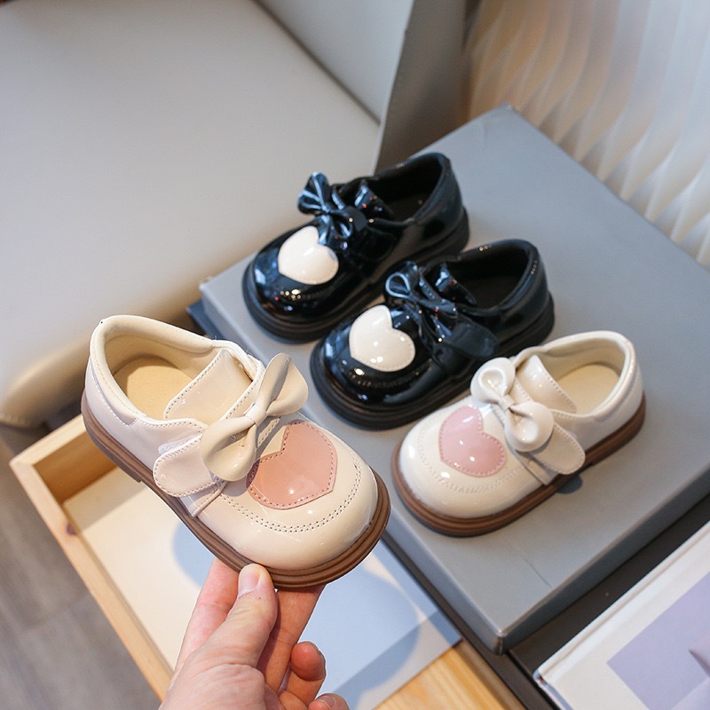 Congme 17 Yrs Girls Leather Shoes Baby Toddler Kids French Style Bow