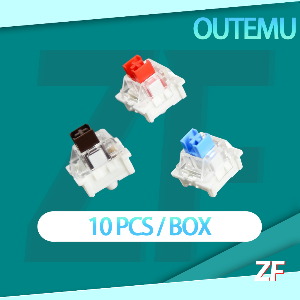 OUTEMU 10pcs Switches 3pin Mechanical Keyboard Switches Red Blue Brown