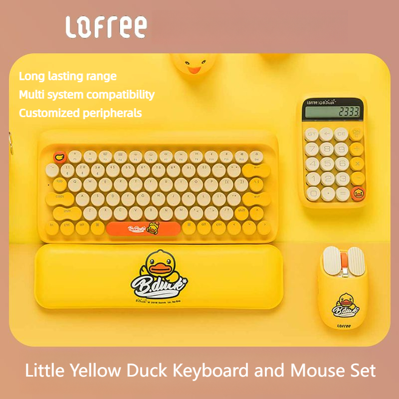 Lofree Keyboard Little Yellow Duck Mechanical Keyboard Mouse Set Female